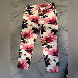 Old Navy multicolor flowered pixie ankle pants high rise size 14
